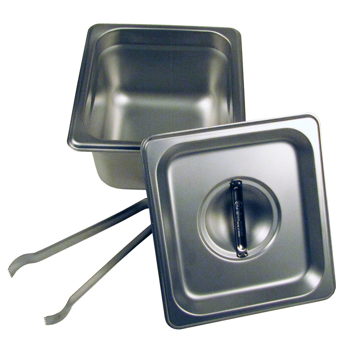 4" Steam Table Pan - 1/6 Size Pan with lid and tongs