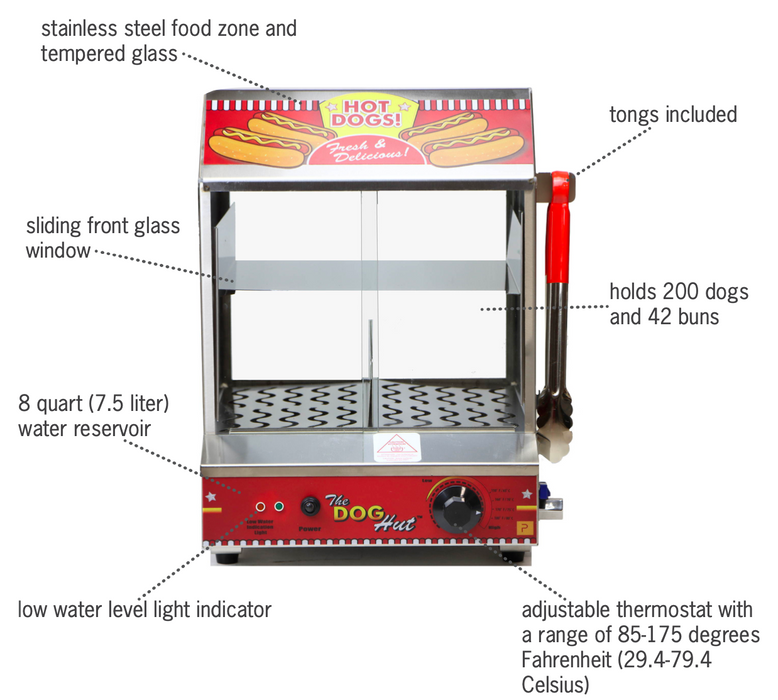 Dog Hut Hot Dog Steamer - Blemished