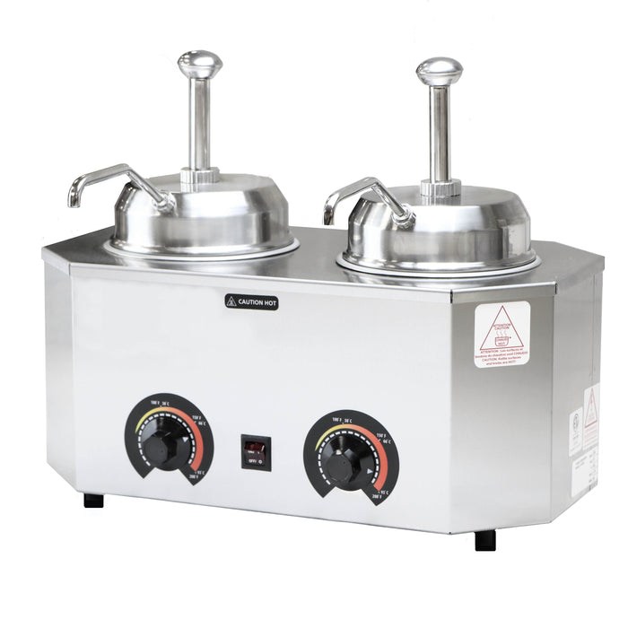 Paragon Dual 3 Qt. Food Pump Dispensers Warmers