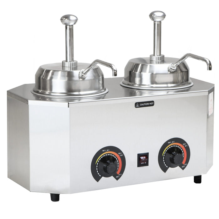 Paragon Dual 3 Qt. Food Pump Dispensers Warmers