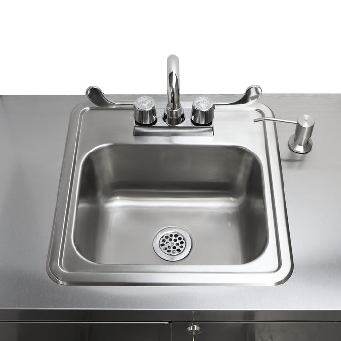 Electric Portable Sink, with Hot Water Heater and Pump - Movable Steel Hand Washing Sink