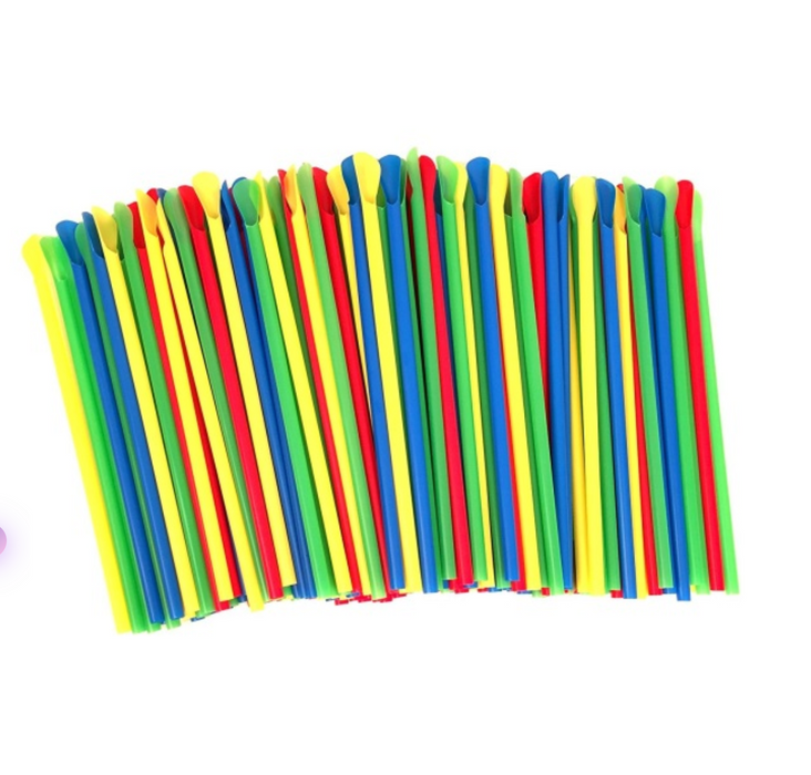 Snow Cone Spoon Straws - Multi-color Pack.